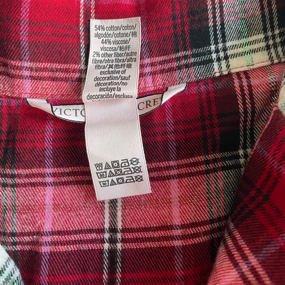 Victorias’s Secret 2pc Plaid Pajama Set Long Sleeve Button Down and Pants - Picture 11 of 15